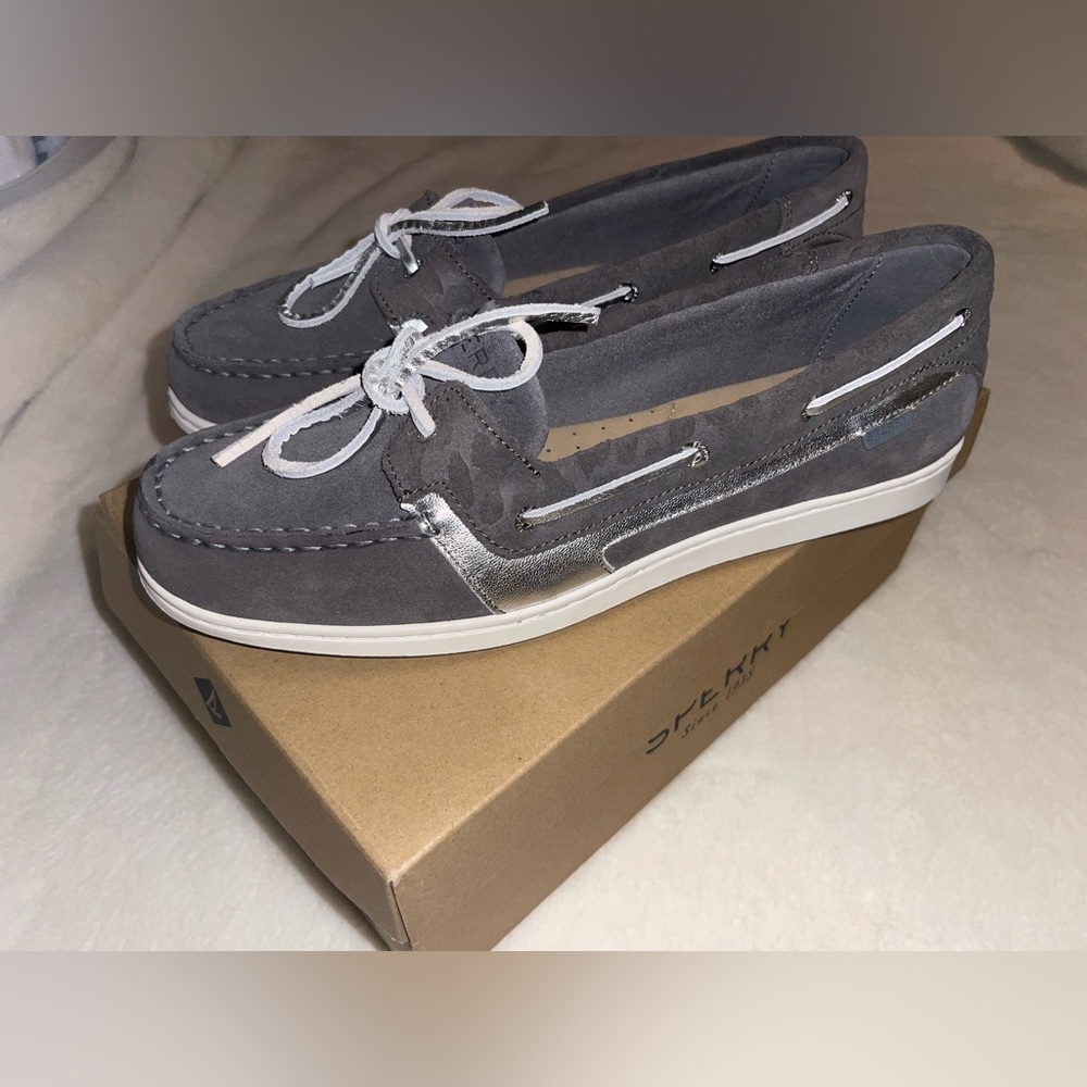 🖤NWT Sperry Starfish Cheetah Gray Boat Shoes